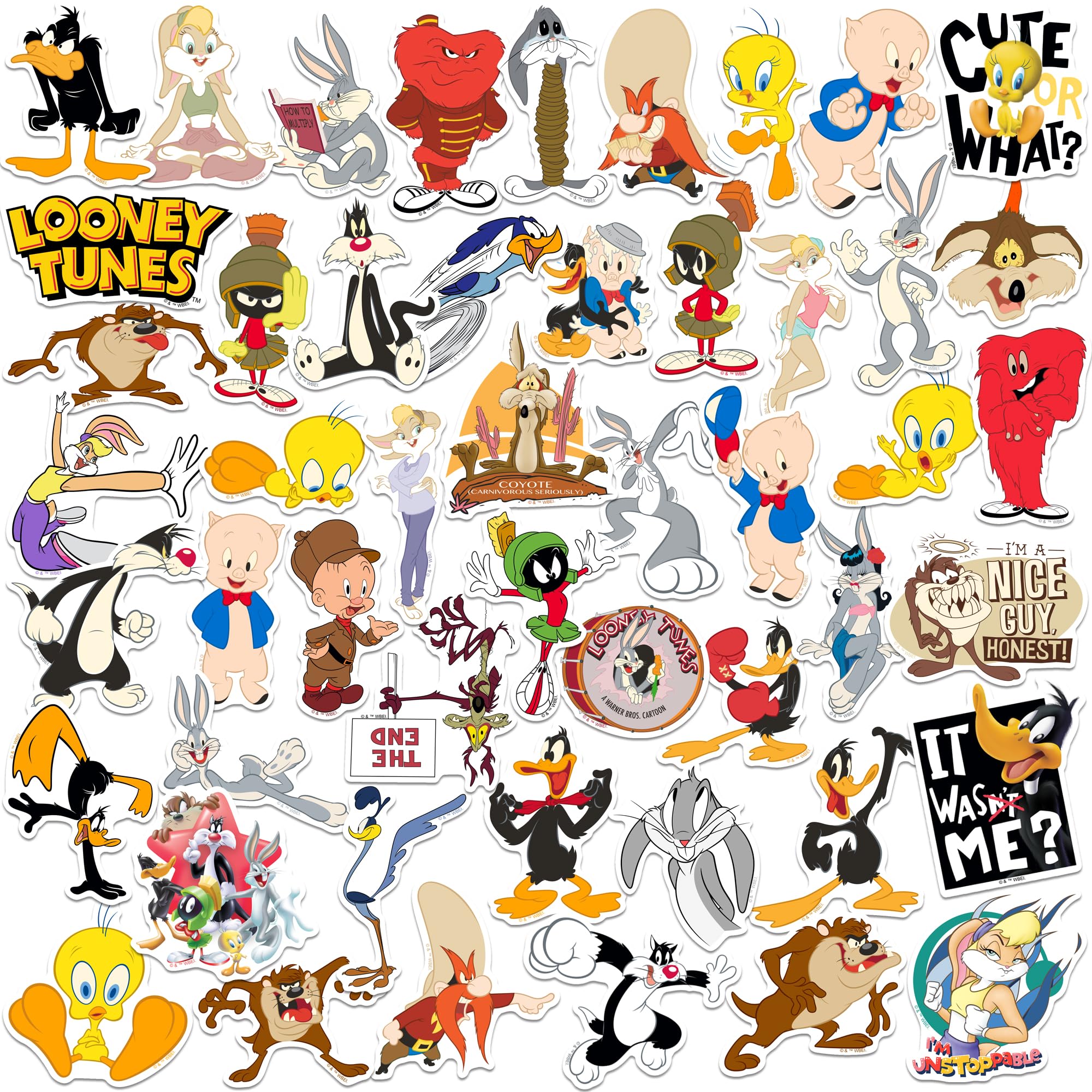 Looney Tunes 50ct Vinyl Large Deluxe Stickers Variety Pack